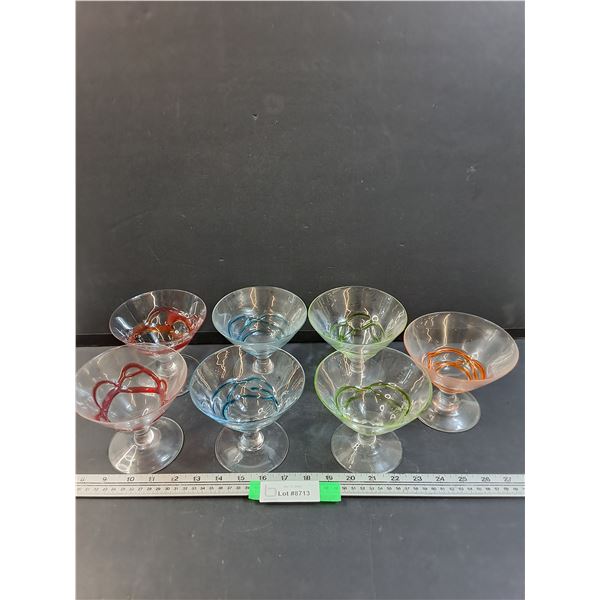 (6) Dessert Footed Bowls - Various Colors