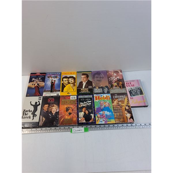 (13) VHS: Dirty Dancing, For the Boys, Heidi, Canterville Ghost, Misc