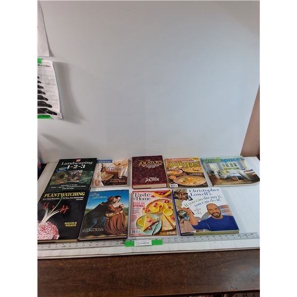 (9) Various Books, Magazines, Home Depot Landscaping, Soups, Plant Watching, Misc