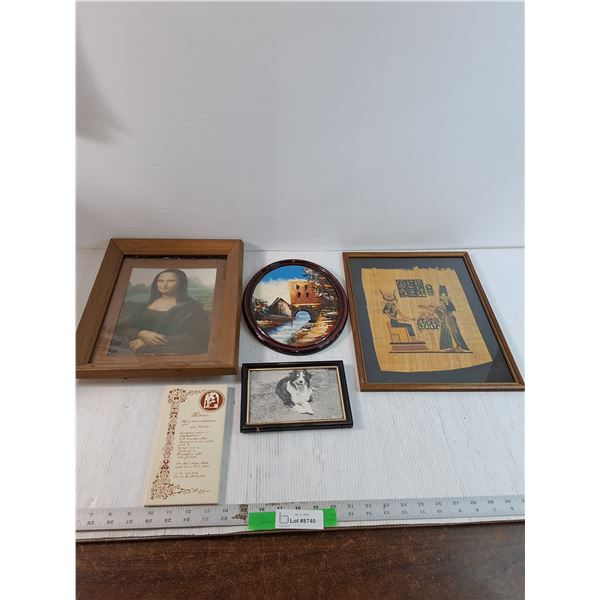 Lot Of Framed Prints / Wall Decor, Largest is 11.5" x 14.5"