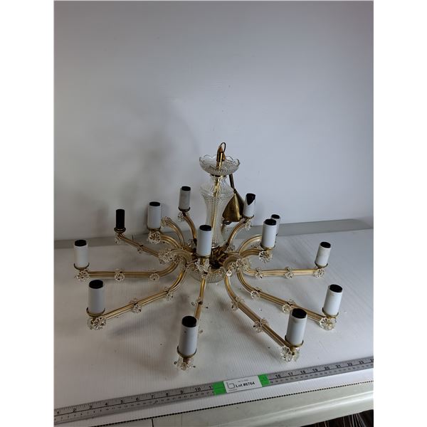 Brass Chandelier- Crystal Design, As Is , PICK UP ONLY