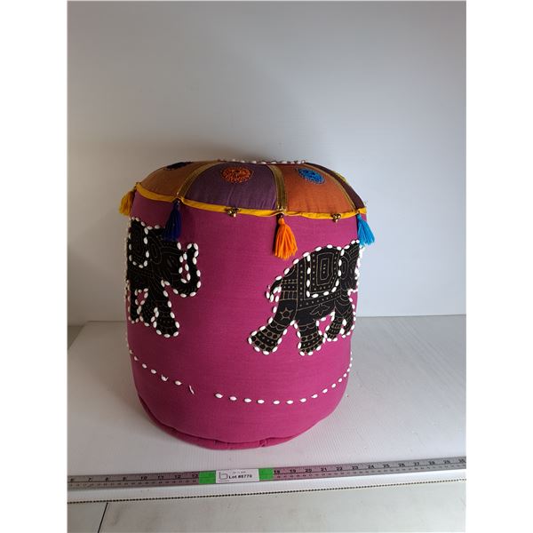 Fabric Elephant Pouf- H 19"