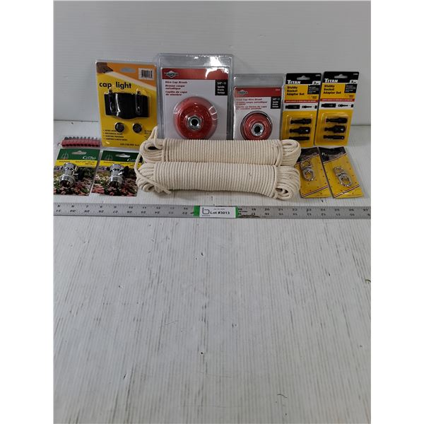 NOS Tool and Hardware Lot-(2) General Purpose Rope Braid,Knotted Wire Wheel Brush a