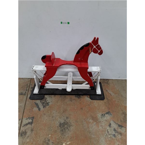 *Vintage Children's Wooden Rocking Horse, 40" x 14" x 30" - PICK UP ONLY