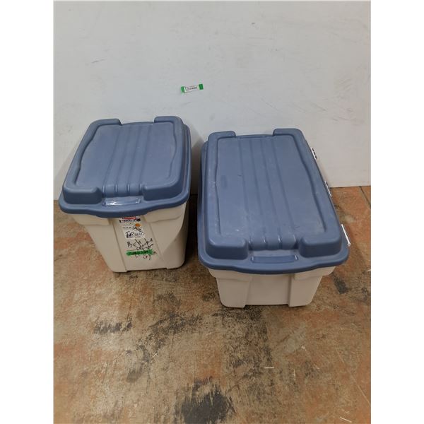 *(2) Rubbermaid Storage Totes w/ Lids, (2) Different Sizes, Largest Is: 31" x 20" x 16", Cannot Ship