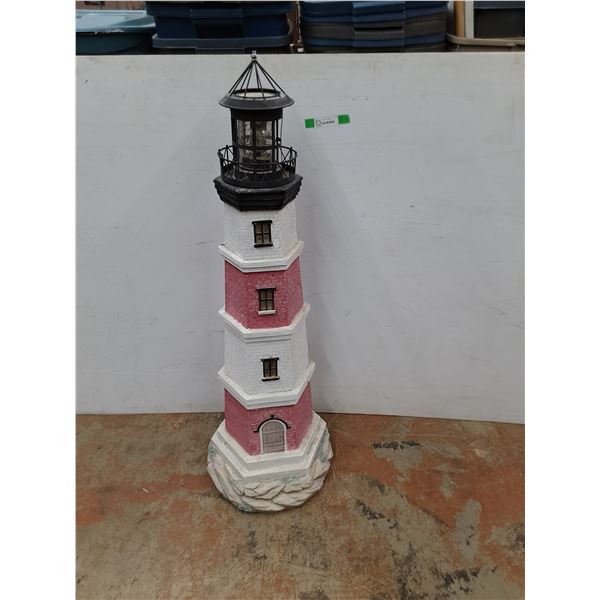 * Outdoor Lighthouse Decoration Yard Ornament, 50" Tall, Cannot Ship, As Is