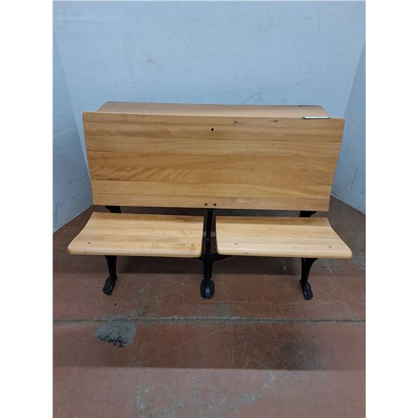 * Vintage Wood & Cast Iron School Desk - CANNOT SHIP