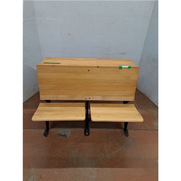 * Vintage Wood & Cast Iron School Desk - CANNOT SHIP