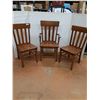 Image 1 : * (3) Oak Wooden Chairs (One Arm Chair) - CANNOT SHIP