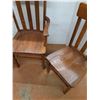 Image 4 : * (3) Oak Wooden Chairs (One Arm Chair) - CANNOT SHIP