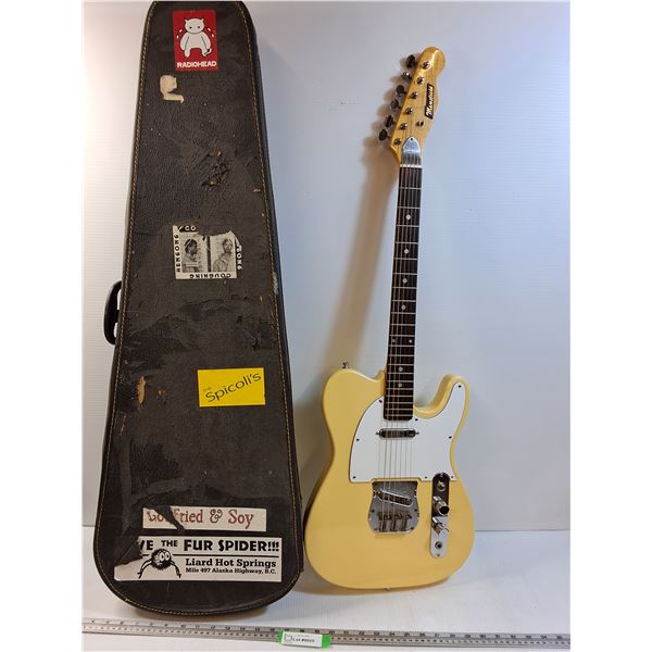 #Mansfield Electric Guitar w/Hard Case- Made in Japan - 39" Long - PICK UP ONLY