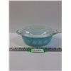Image 1 : PYREX Turquoise Snowflake 1.5Qt Casserole Dish w/ Lid