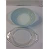 Image 3 : PYREX Turquoise Snowflake 1.5Qt Casserole Dish w/ Lid