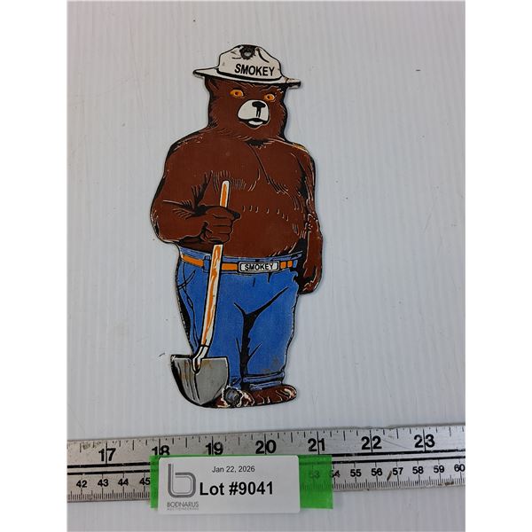 Smokey The Bear Enamel Metal Sign - 8" x 4"