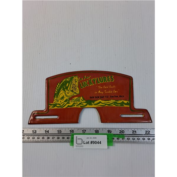 Lucky Lures Enamel License Plate - 10" x 5"
