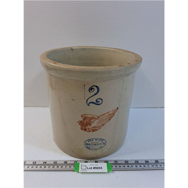 Red Wing #2 Crock - 10" x 9.5" - CANNOT SHIP