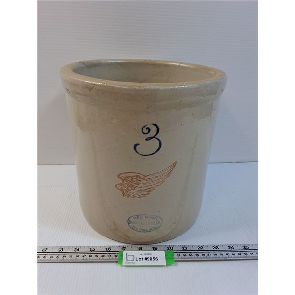 Red Wing #3 Crock - 10" x 10.5" - CANNOT SHIP