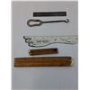 Image 3 : (2) Folding Rulers, Dinsmore Fraser Agencies Ruler, Shoe Lace Hook