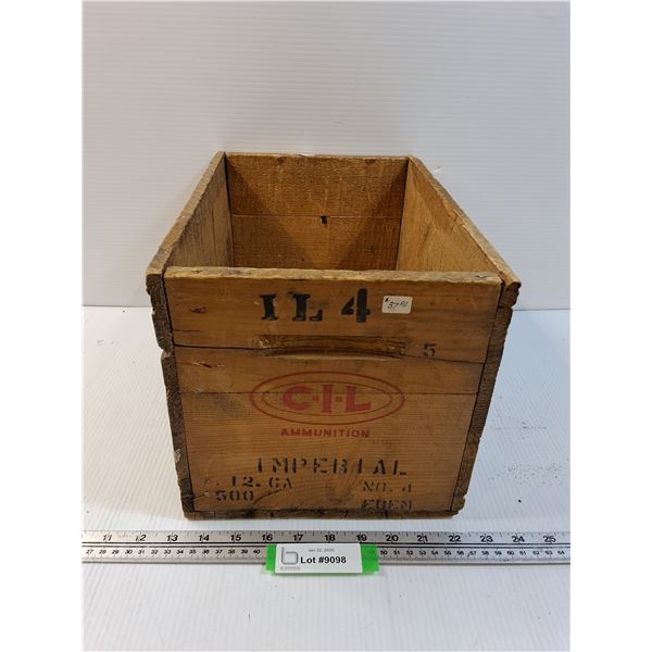 CIL Shot Gun Shells Wooden Crate - 14" x 9" x 9.5" - Preferred Pick-Up