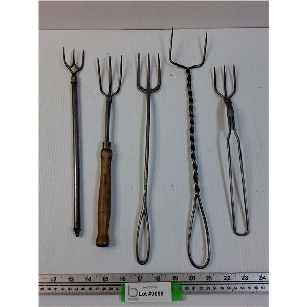 (5) Vintage Meat & Roasting Forks - Various