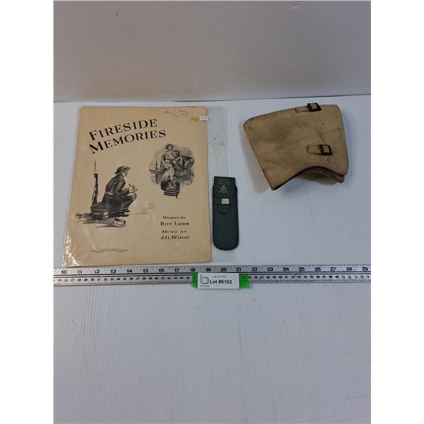 Fireside Memories Booklet, World War II Gaiter, Monror Writing Case