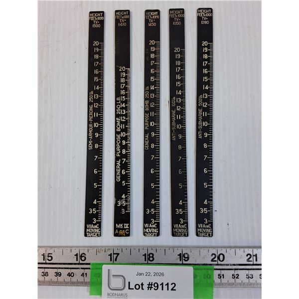 (4) Vintage Military Bomb Measuring Tools - Various