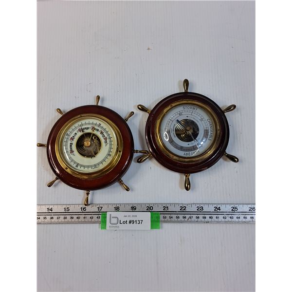 (2) Barometers - 7" Diameter