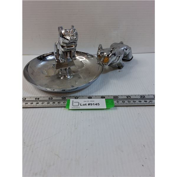 Mack Bulldog Ashtray & Hood Ornament (Some Wear)
