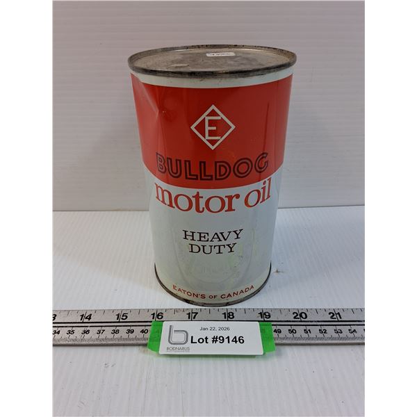 Bulldog Motor Oil, Eatons Co. One Quart- Has Contents - CANNOT SHIP