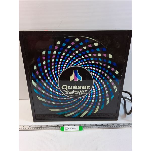 # Quasar Color TV Advertisement Box - 16" x 6" x 16" - Powers On - PICK UP
