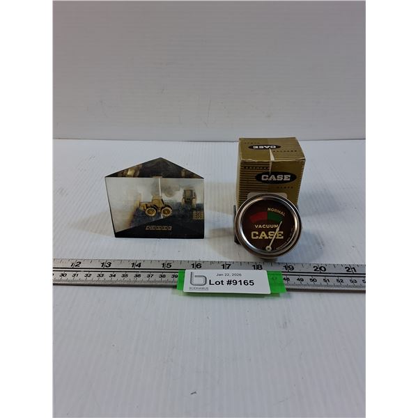 Case Tractor Paper Weight & Case Vacuum Gauge