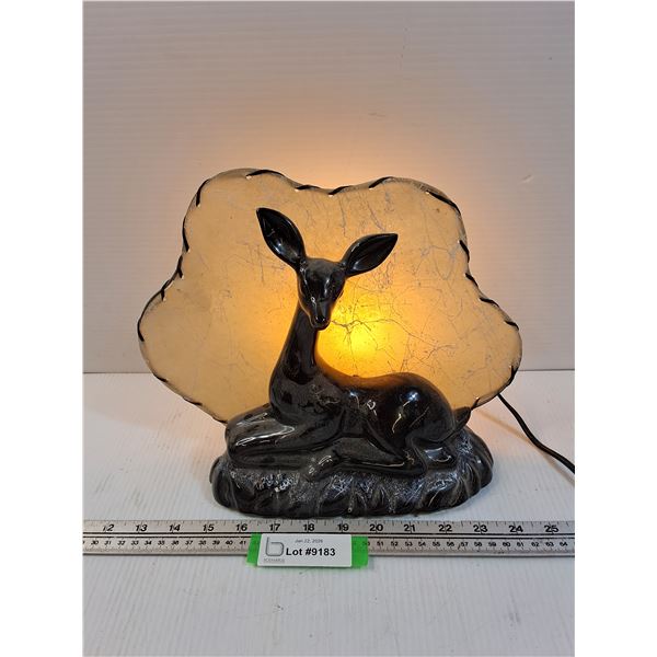 Vintage Ceramic Gazelle Lamp - Works - 12" x 10" x 5"