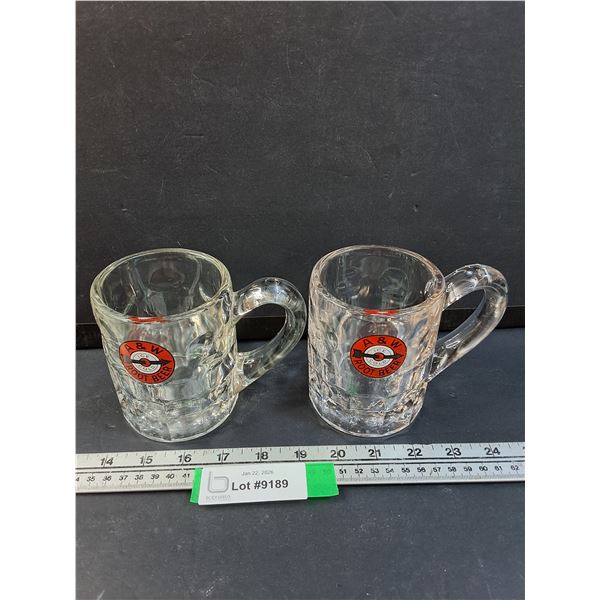 (2) A & W Root Beer Glasses