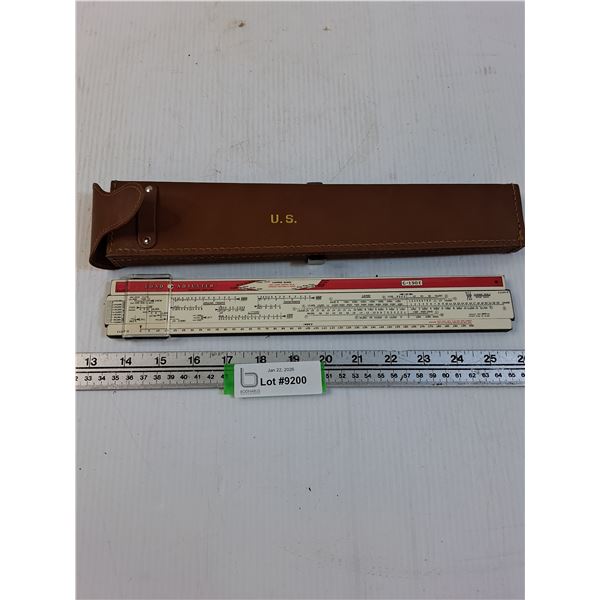 Airplane Load Adjuster Slide Rule w/ Leather Case