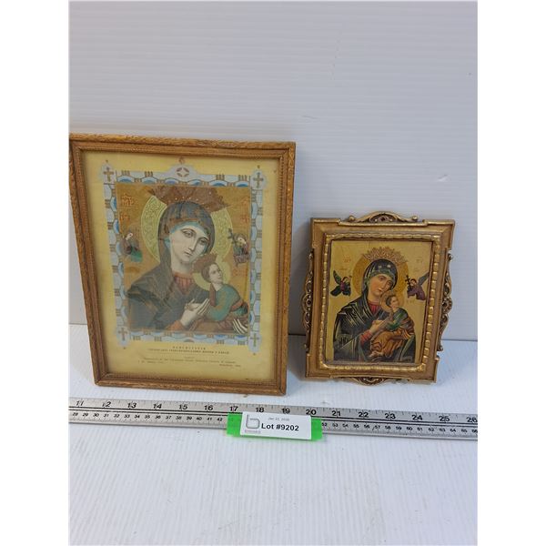 (2) Religious Pictures in Frames - Various