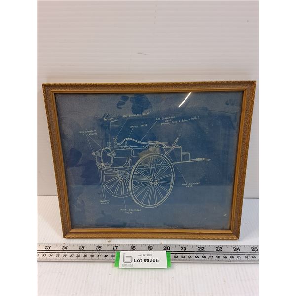 Print of Blueprint Steamed Wheeled Field Equipment - 11"x 9"