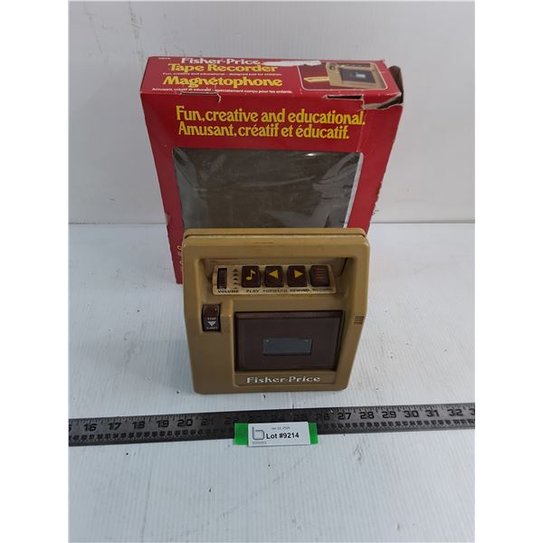 Vintage Fisher-Price Tape Recorder w/Original Box - Untested, As is