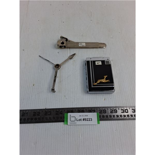 Vintage Lot - Cigarette Holder/Lighter, Cigar Cutter/Pipe Cleaner Tool, 3-Point Smoker's Tool