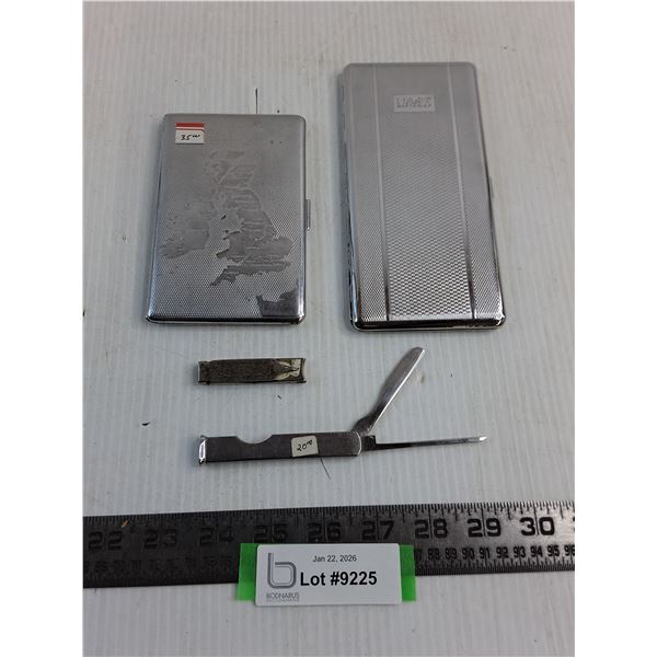 Vintage Lot - Hart Battery & UK Cigarette Holders, Wilkinson Sword Fingernail Tool, Jack Tool