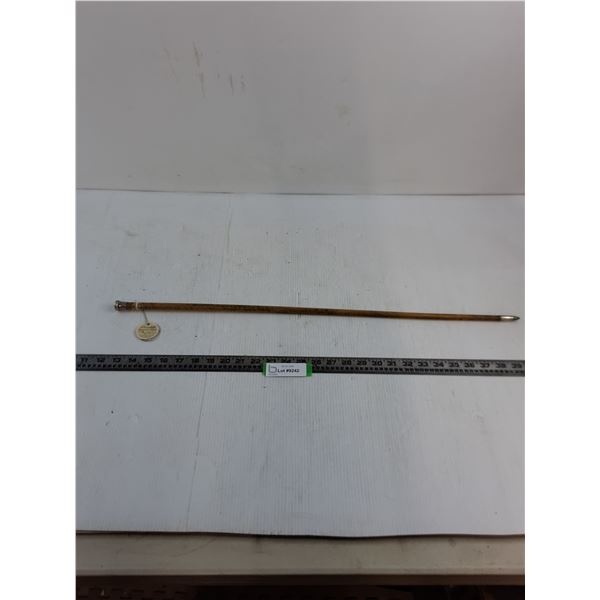 Vintage Army Officer's Swagger Stick Featuring Sterling Silver Ends - 28" Length