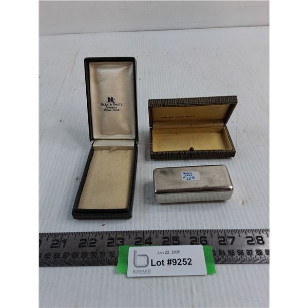 (2) Vintage Cases (Hicks & Pentz, Gruen), Vintage Match Safe