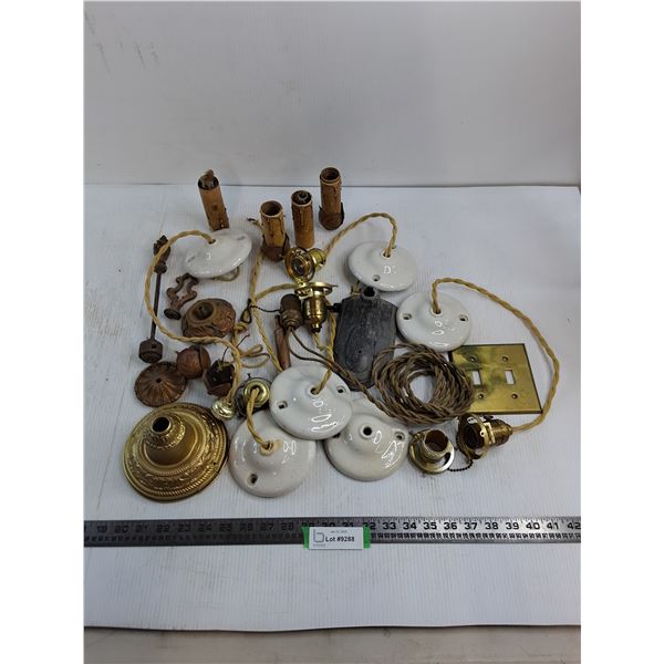 Assorted Vintage Light Fixture & Electrical - As is