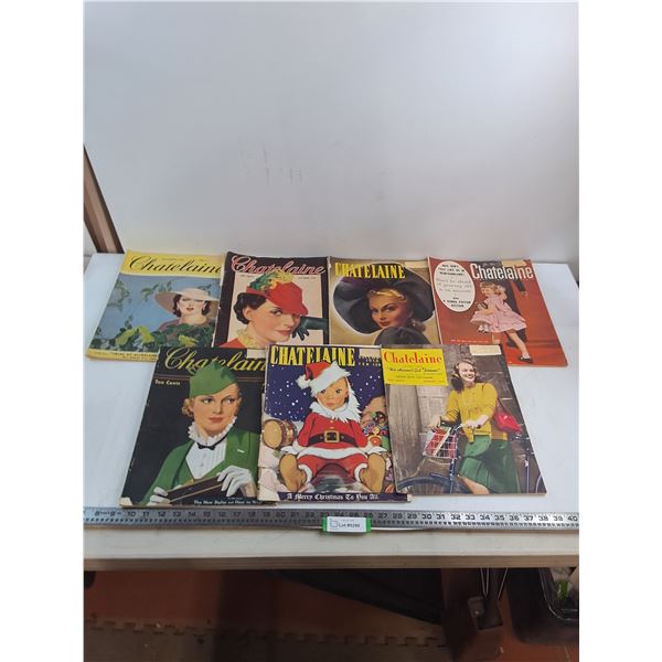 (7) Chatelaine Magazine Issues from 1930's & 40's