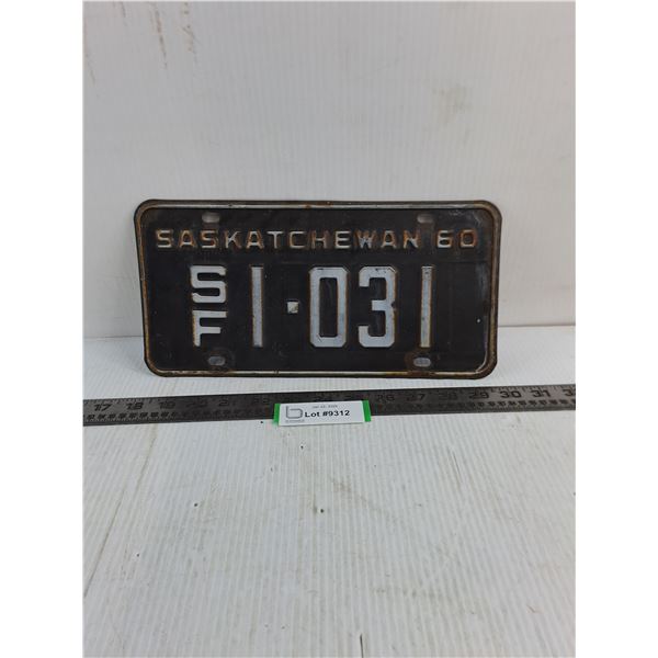 Vintage Saskatchewan License Plate