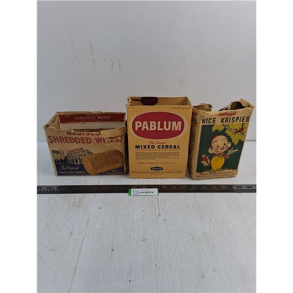 (3) Vintage Cereal Boxes - As is