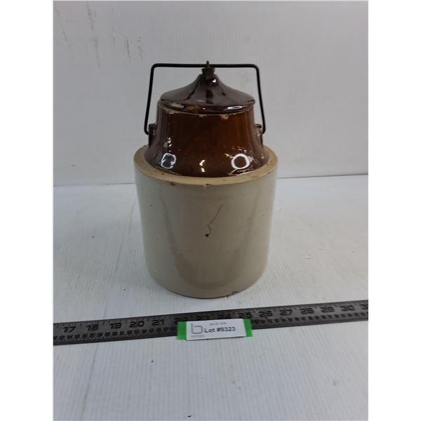 Vintage Stoneware Pickle Crock - 10.5" High