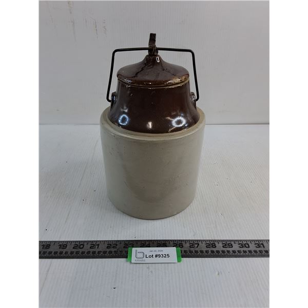 Vintage Stoneware Pickle Crock - 10.5" High