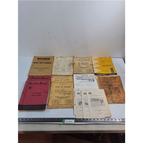 (16) Vintage Technical Manuals (IH, AMA, Kirschmann, Allis-Chalmers)