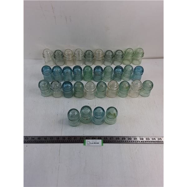 (34) Vintage Glass Insulators - a few have small cracks