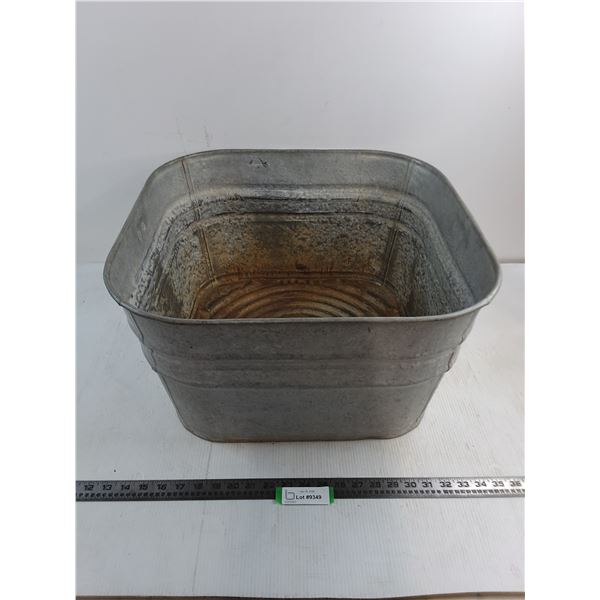 Vintage Galvanized Wash Tub - 21x20x11" - Pickup Only